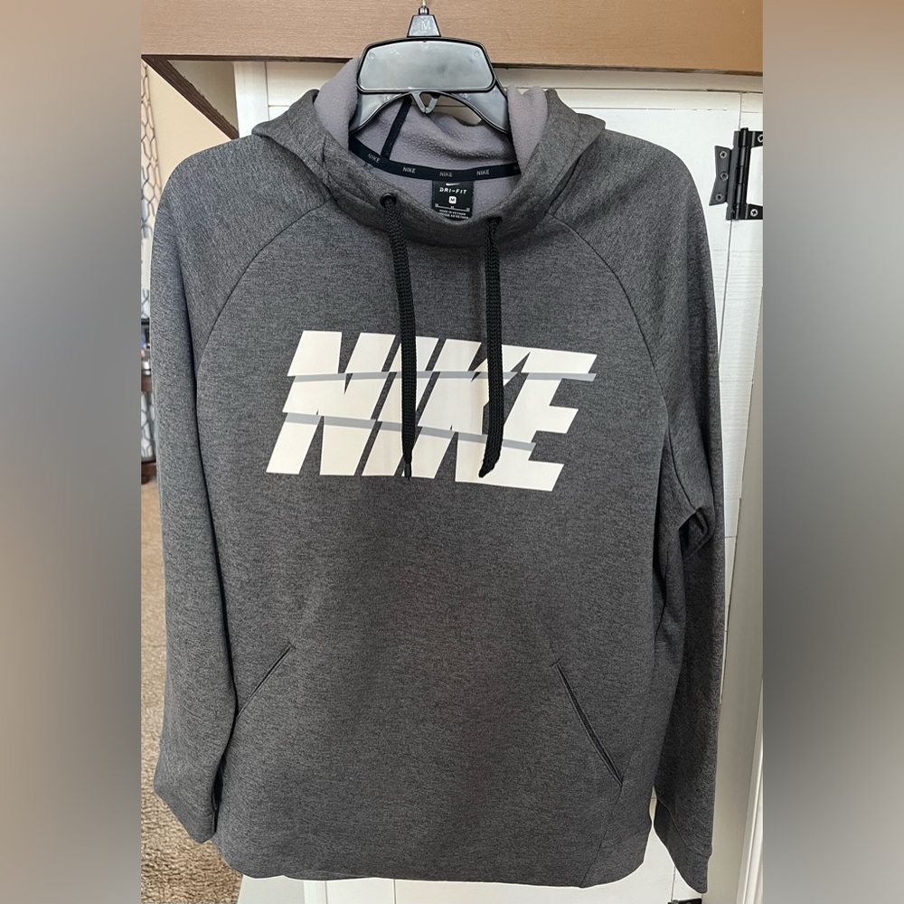 Nike women’s Hoodie size medium Gray logo EUC